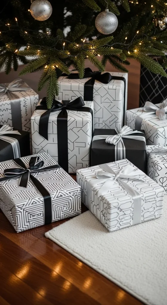 6. Sleek Ribbon-Wrapped Gifts