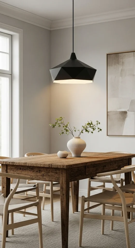 6. Use Modern Lighting with Vintage Furniture
