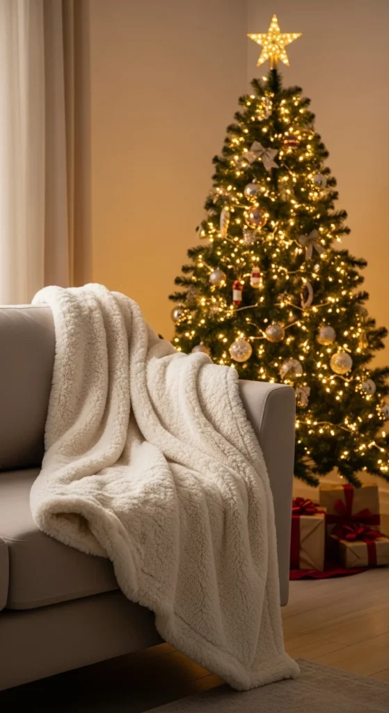 7. Cashmere or Faux Fur Throw Styling