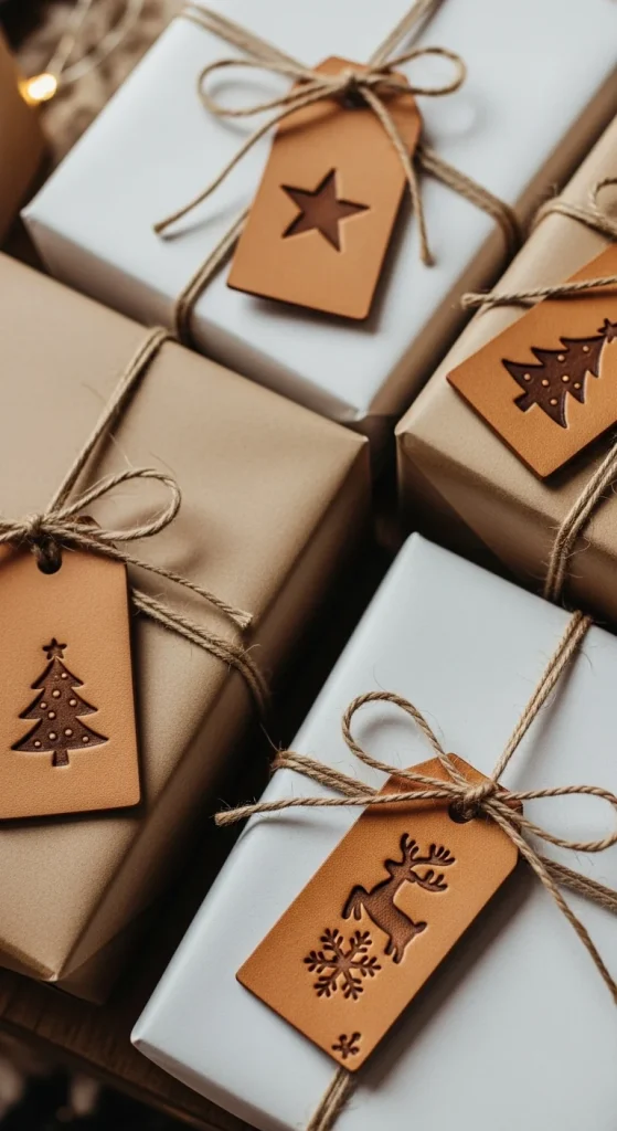 7. DIY Leather Christmas Tags
