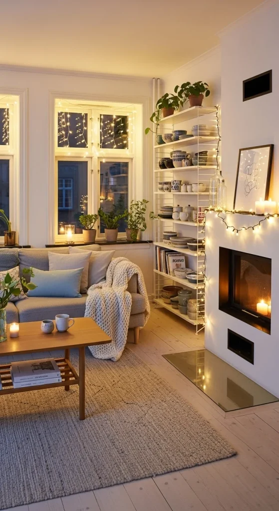 8. Add Cozy Lighting Beyond the Tree