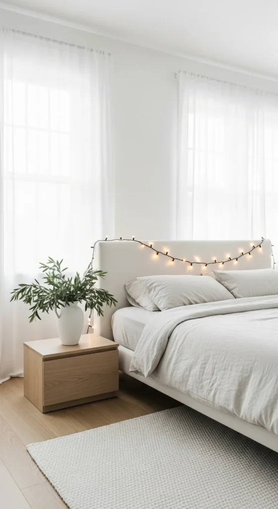 8. Scandinavian White Bedroom Décor