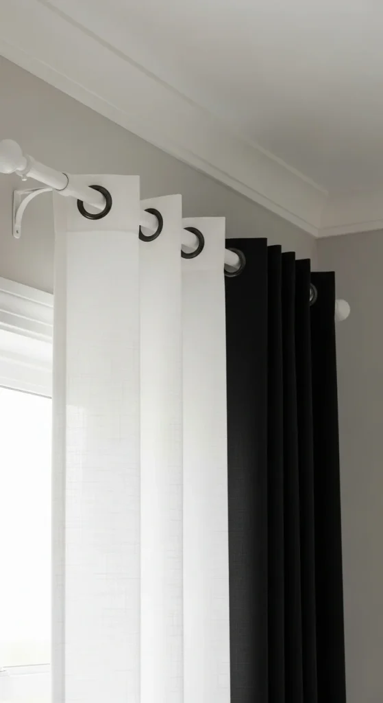 8. Use Matching Curtain Rods and Hardware