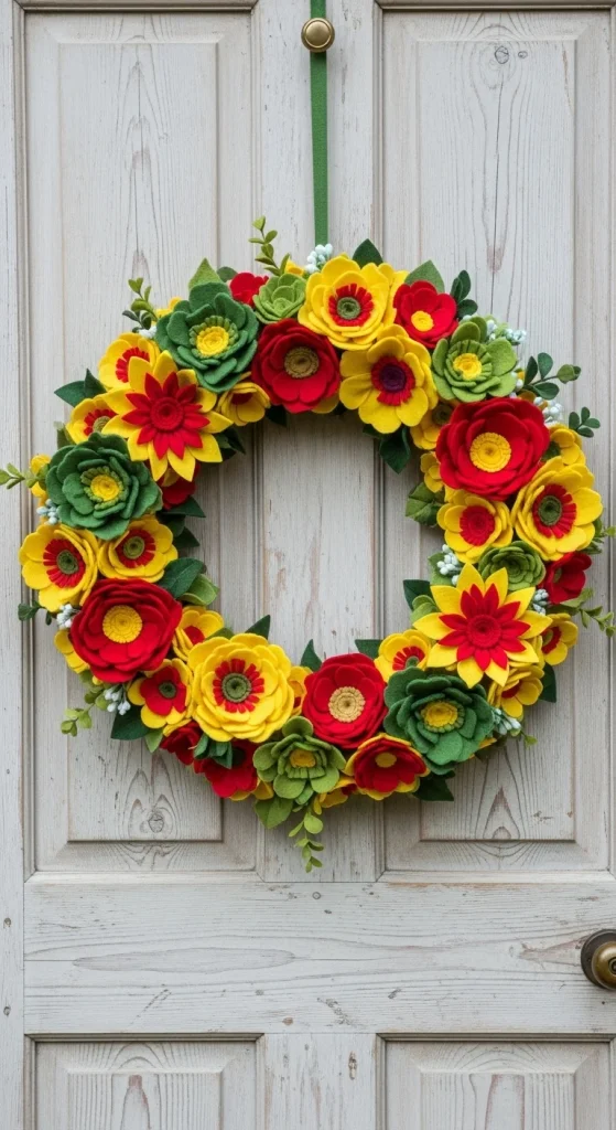 9. Felt Flower Wreath