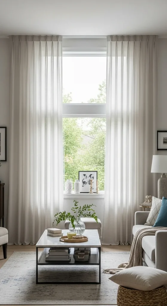Hang Curtains to Make Windows Look Taller
